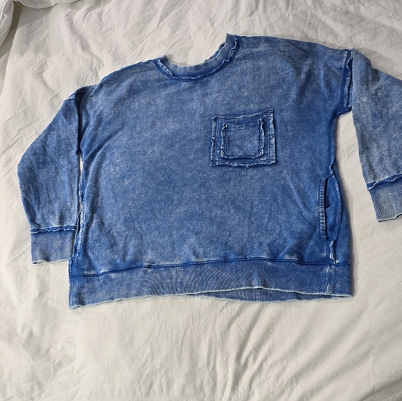 Zenana Outfitters Tops - Blue Denim-Style Women's Top